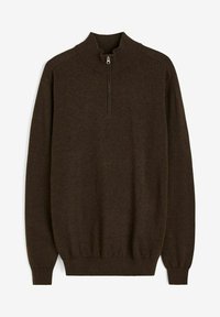 CLASSIC HALF ZIP - Neule - dark brown