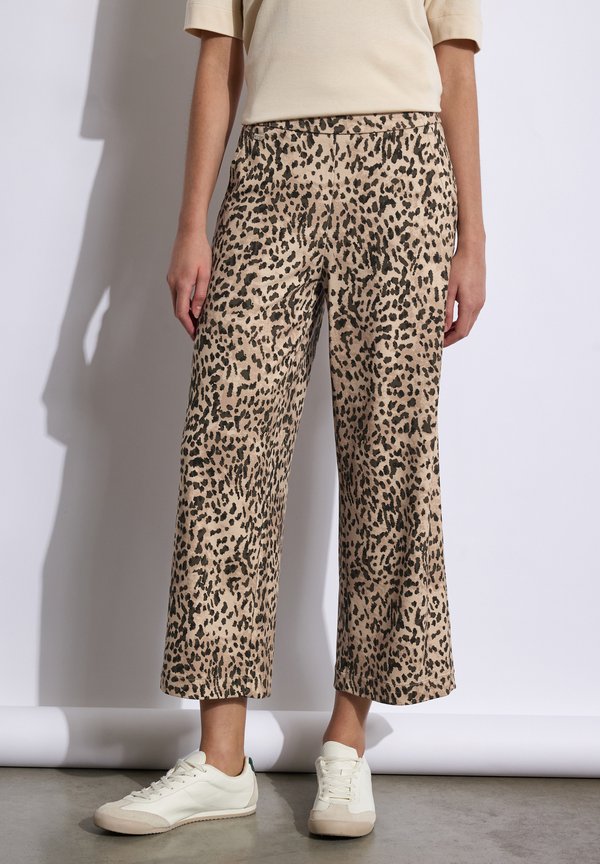 CULOTTE IM LEO-LOOK - Stoffhose - braun