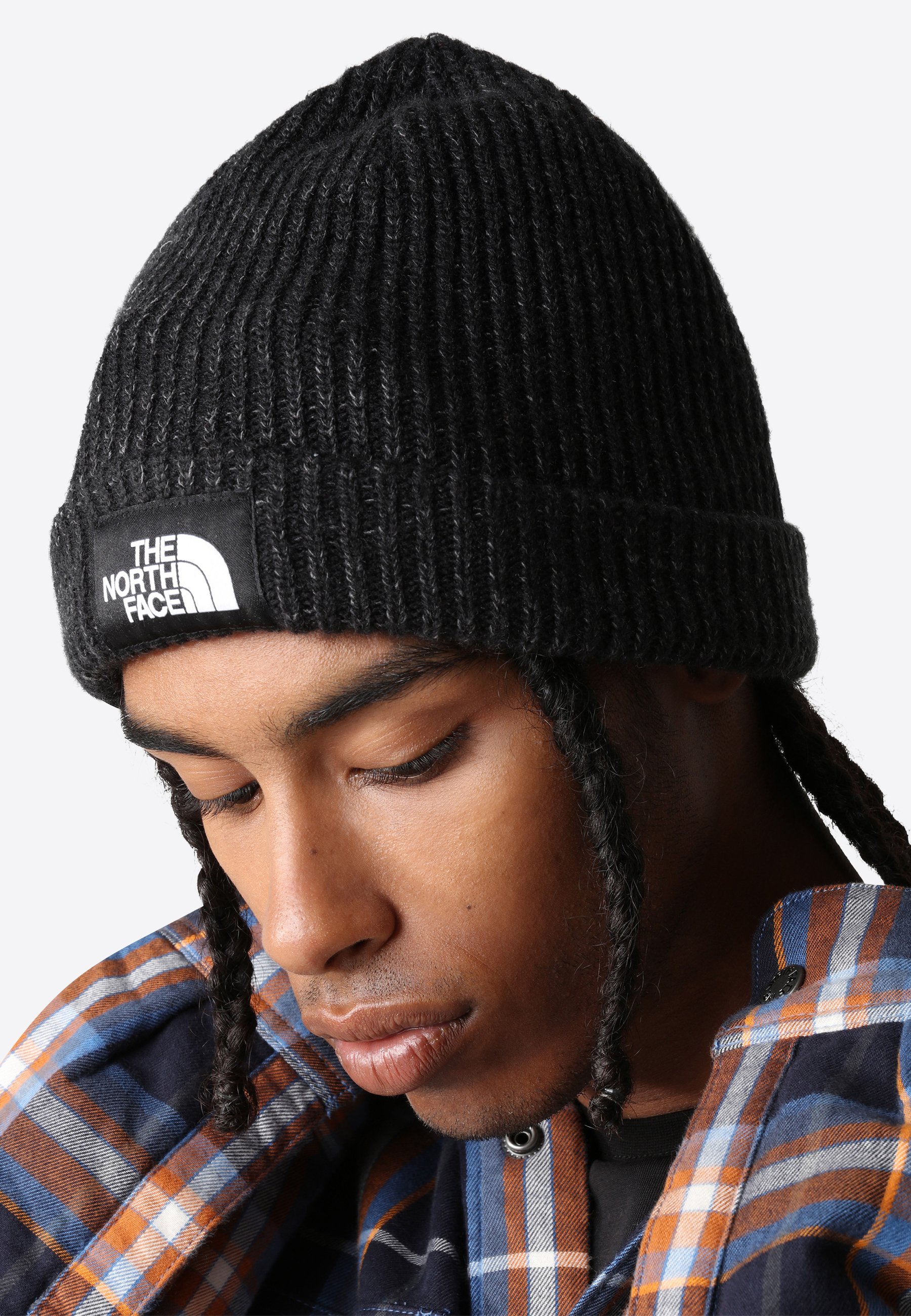 Unisex Bonnet North Face Noir The North Face LOGO BOX CUFFED