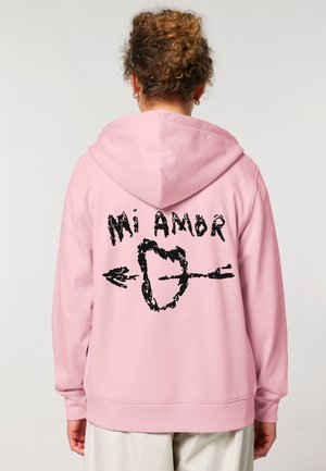 MI AMOR BACK EMBROIDERY - Sweater met rits - pink