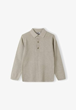 FRONT TEXTURED LONG SLEEVE - Top dugih rukava - mottled beige