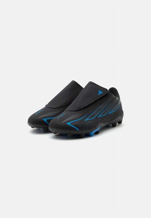 adidas F50 HYPERFAST CLUB VELCRO FIRM GROUND MULTI GROUND CHILDREN UNISEX - Football boots artificial grass - core black/lucid ray blue — foto 2
