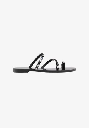 Stradivarius STUDDED FLAT - Infradito - black