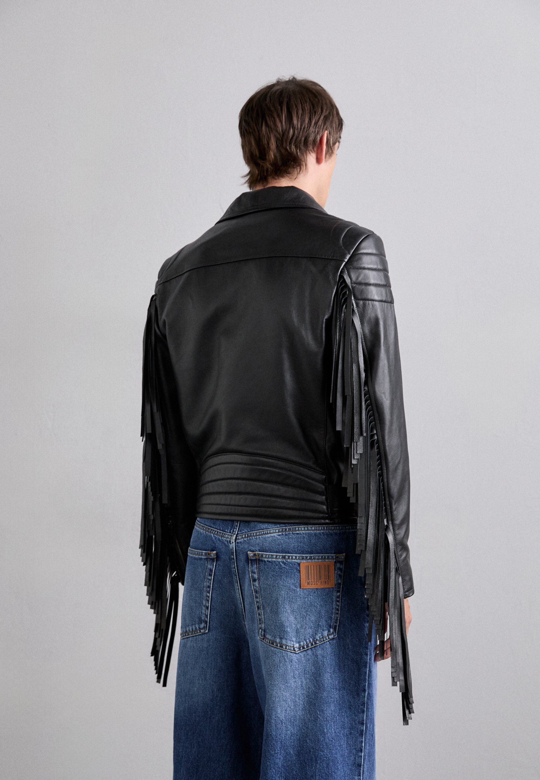 MOSCHINO GIACCA - Leather jacket - nero/black - Zalando