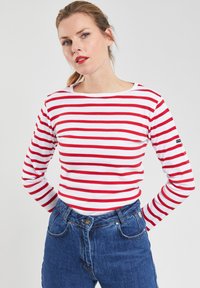 Armor lux CROZON MARINIÈRE - Langærmet T-shirt - blanc/braise