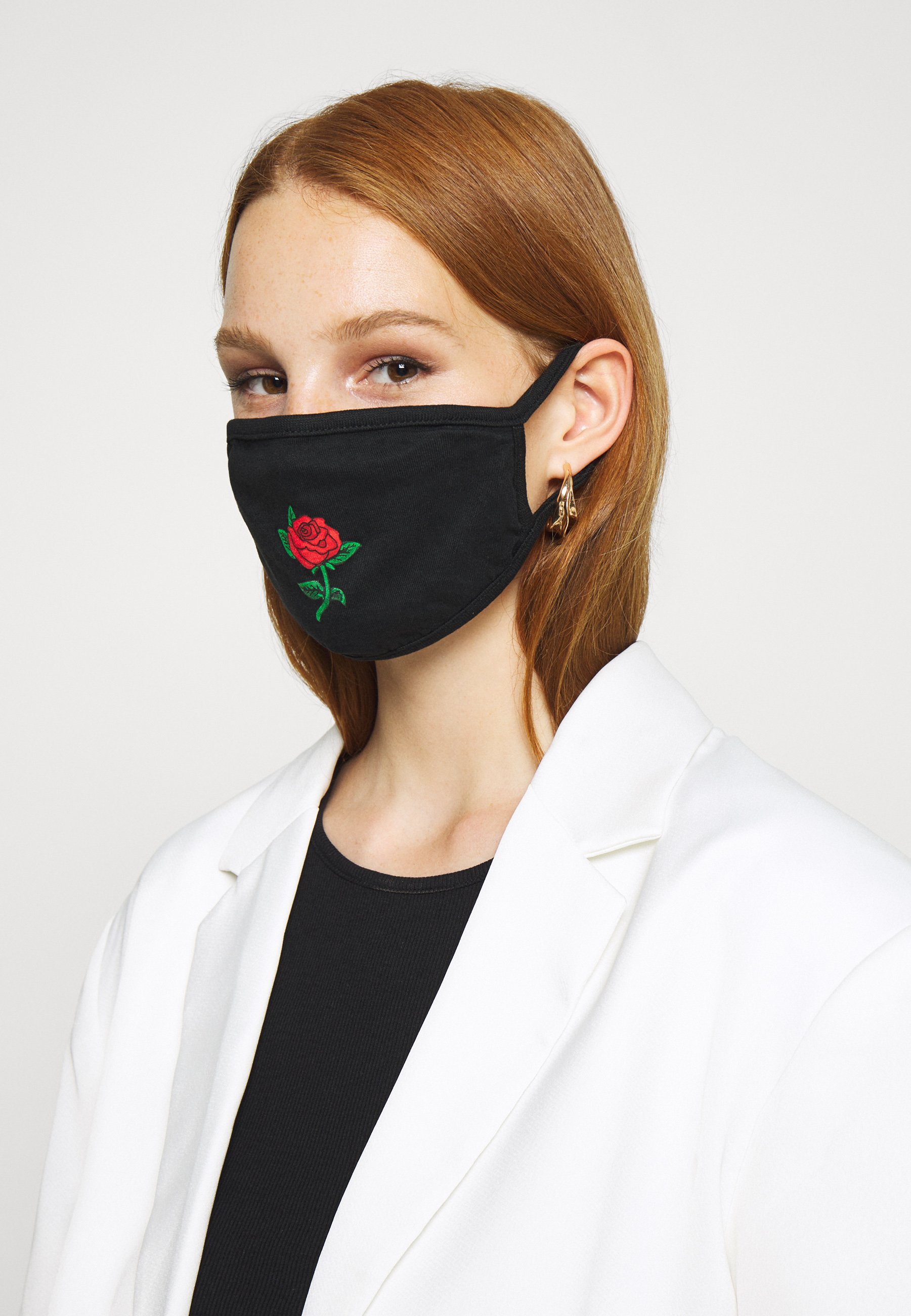 Mister Tee ROSE FACE MASK - Stoffen mondkapje - black/zwart - Zalando.nl