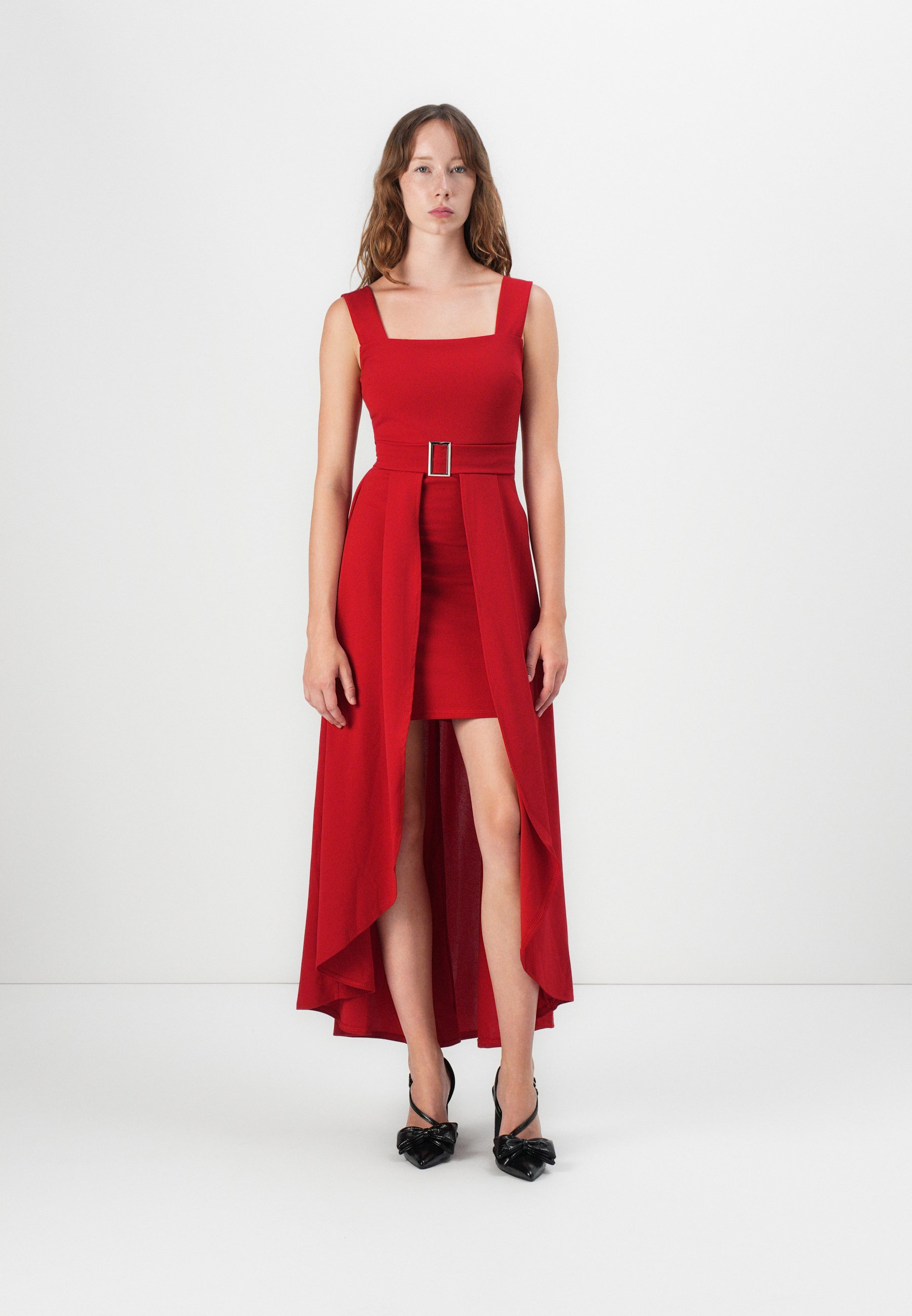 WAL G. BELTED TULIP SKIRT MAXI - Cocktail dress / Party dress - cherry red/red - Zalando.co.uk