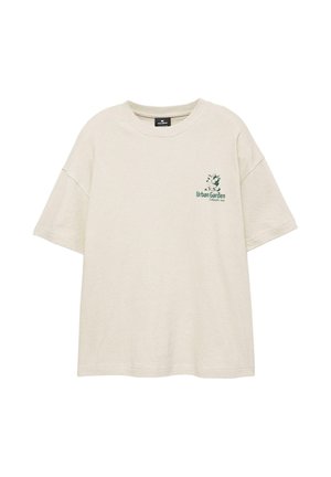 PULL&BEAR, STRUCTURED GRAPHIC - T-SHIRT - T-shirt print - sand