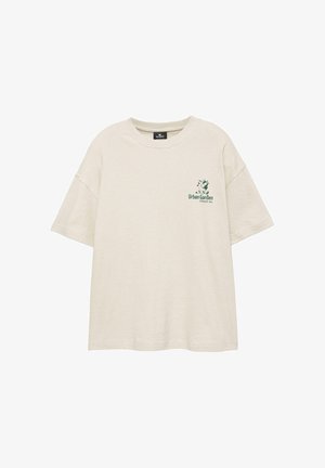 PULL&BEAR, STRUCTURED GRAPHIC - T-SHIRT - T-shirt print - sand