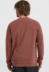 Bordeaux sweatshirt med ribbede manchetter og kant, rund hals og raglanærmer. Blød tekstur, enkel design, ingen synlige mønstre eller accenter.