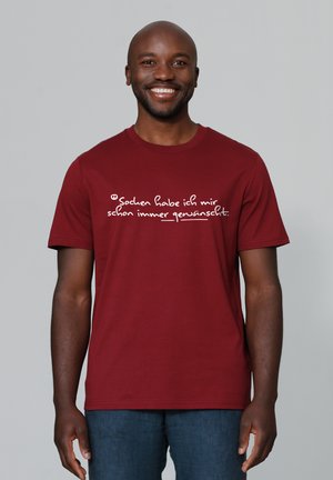 SOCKEN HABE ICH MIR SCHON IMMER GEWÜNSCHT - T-shirt print - burgundy