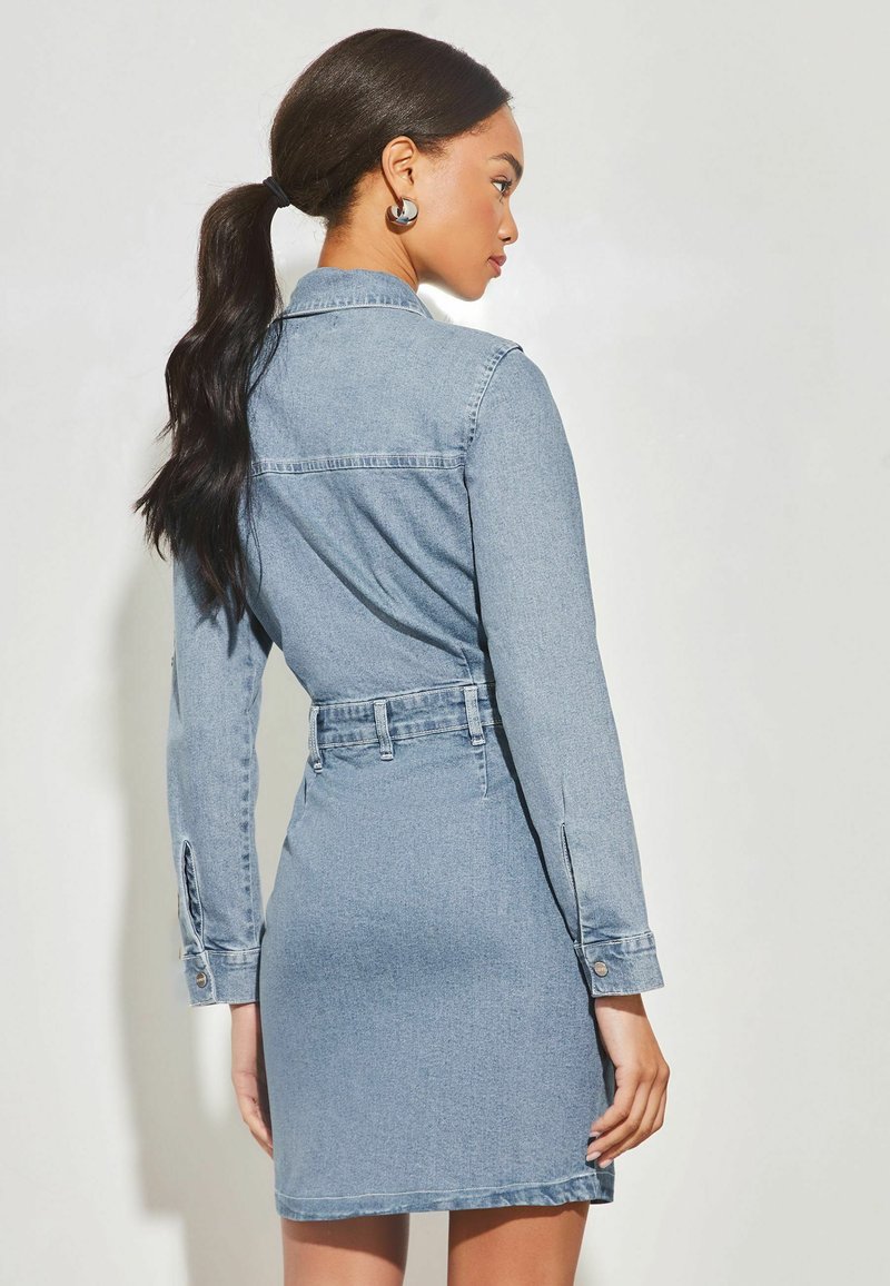 Lipsy SLIM FIT DENIM BUTTON DOWN - Denim dress - blue/blue denim - Zalando