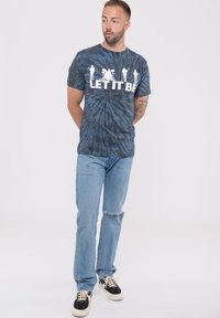 Paradiso Clothing THE BEATLES LET IT BE SILHOUETTE DIP DYE - Print T-shirt - black