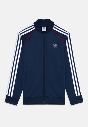 TRACK UNISEX - Sweat zippé - night indigo/white/better scarlet
