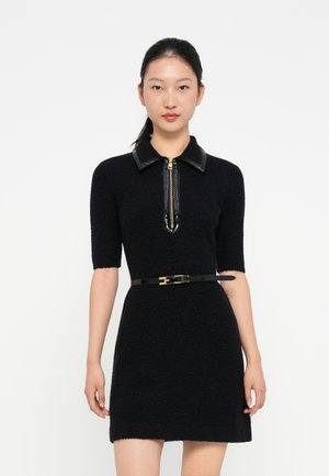 WOMAN S KNITTED DRESS WITH BELT - Robe pull - nero
