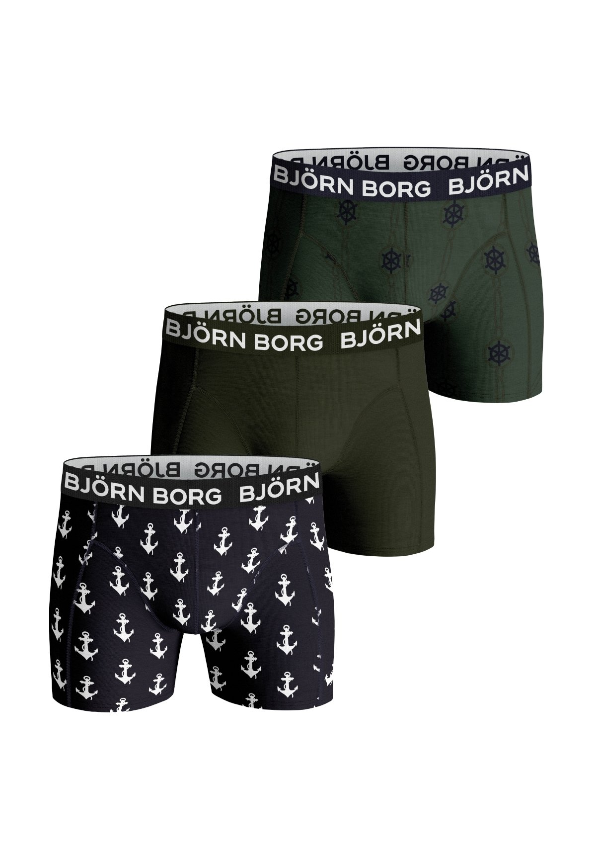 Björn Borg 3 PACK ANCHOR SAMMY - Shorty - night sky/bleu marine - ZALANDO.FR