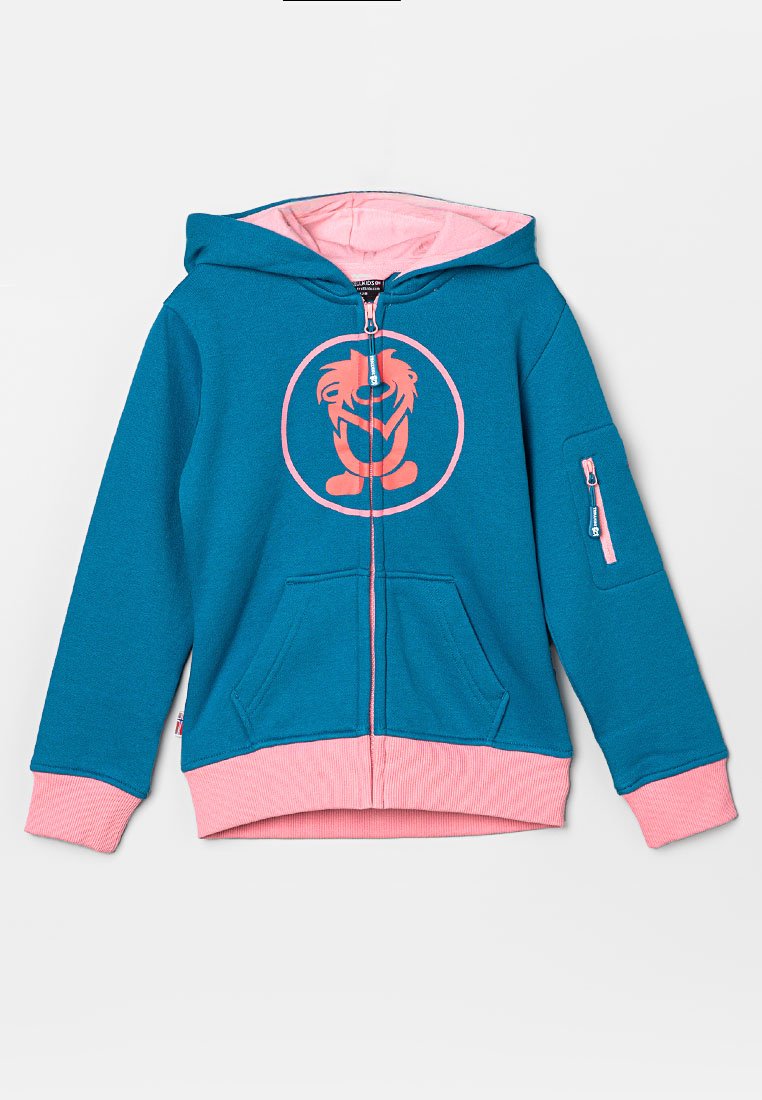 Trollkids Sweater met rits turquoise