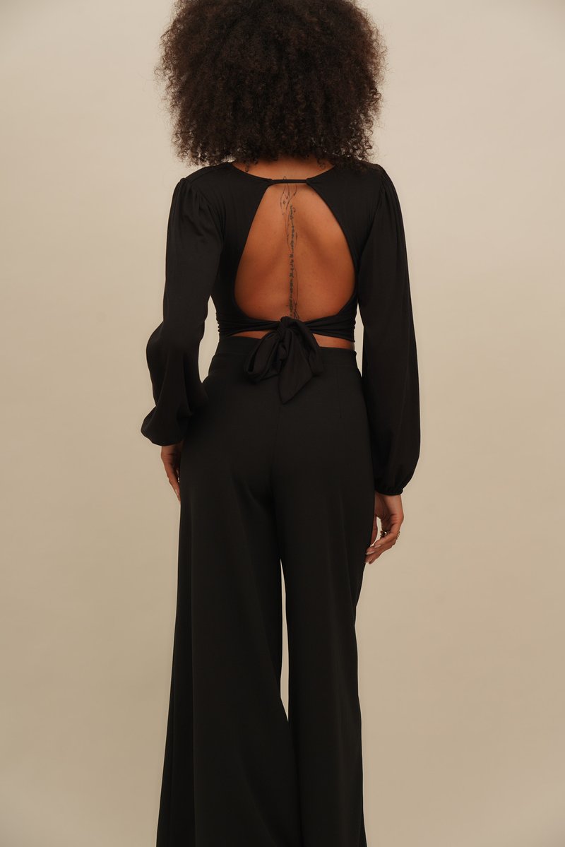 WAL G. ANGELINA BACKLESS - Long sleeved top - black