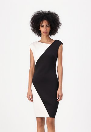 Calvin Klein COLORBLOCK DRESS - Etuikjole - black/chalk
