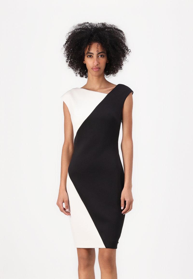 Calvin Klein COLORBLOCK DRESS - Robe fourreau - black/chalk