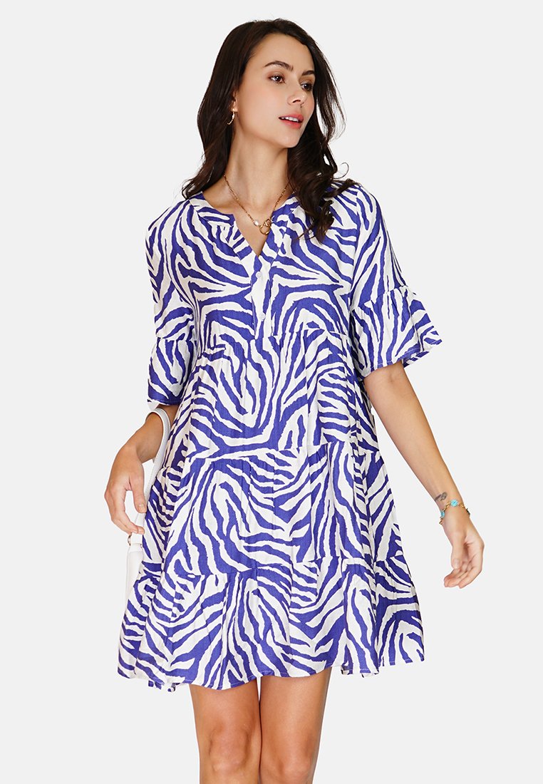 Le Jardin Du Lin Blousejurk koningsblauw Le Jardin Du Lin Blousejurk koningsblauw