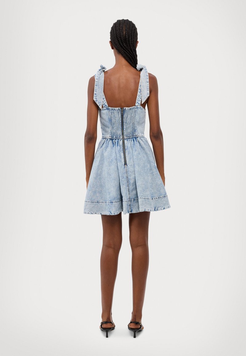 white dress denim jacket Do You Ever aline-dresses this dress is perfect UK Size:8 Petite Crochet Bodice Cotton