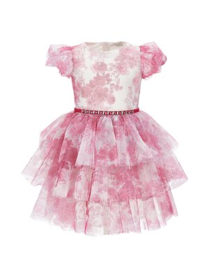 Monnalisa ABITO PARTY ST RAMAGE MONOCROMO - Cocktail dress / Party dress - panna/sacket pink
