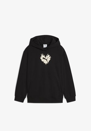 FLAMING LOVE - Pulover s kapuco - black