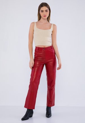 Leather trousers - red