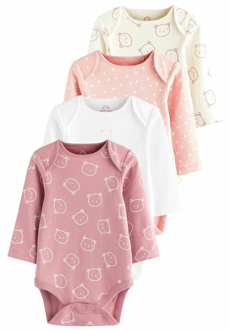 Next BABY LONG SLEEVE BODYSUITS 4 PACK - Body - pink white bear