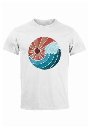WELLE WAVE SONNE SOMMER RETRO VINTAGE  - Print T-shirt - weiß