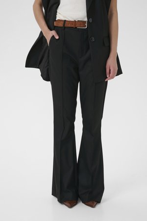 PAULA FLARED PANTS - Trousers - black