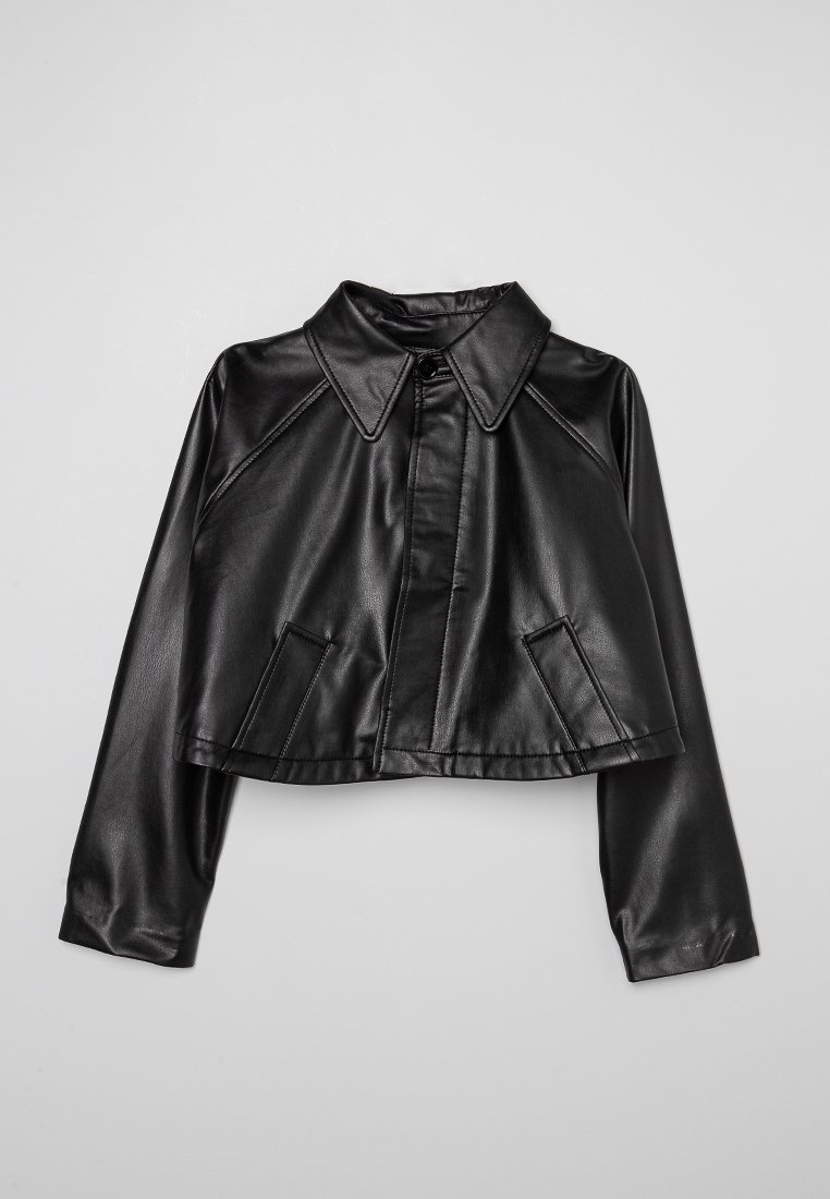 MM6 Maison Margiela Imitatieleren jas zwart