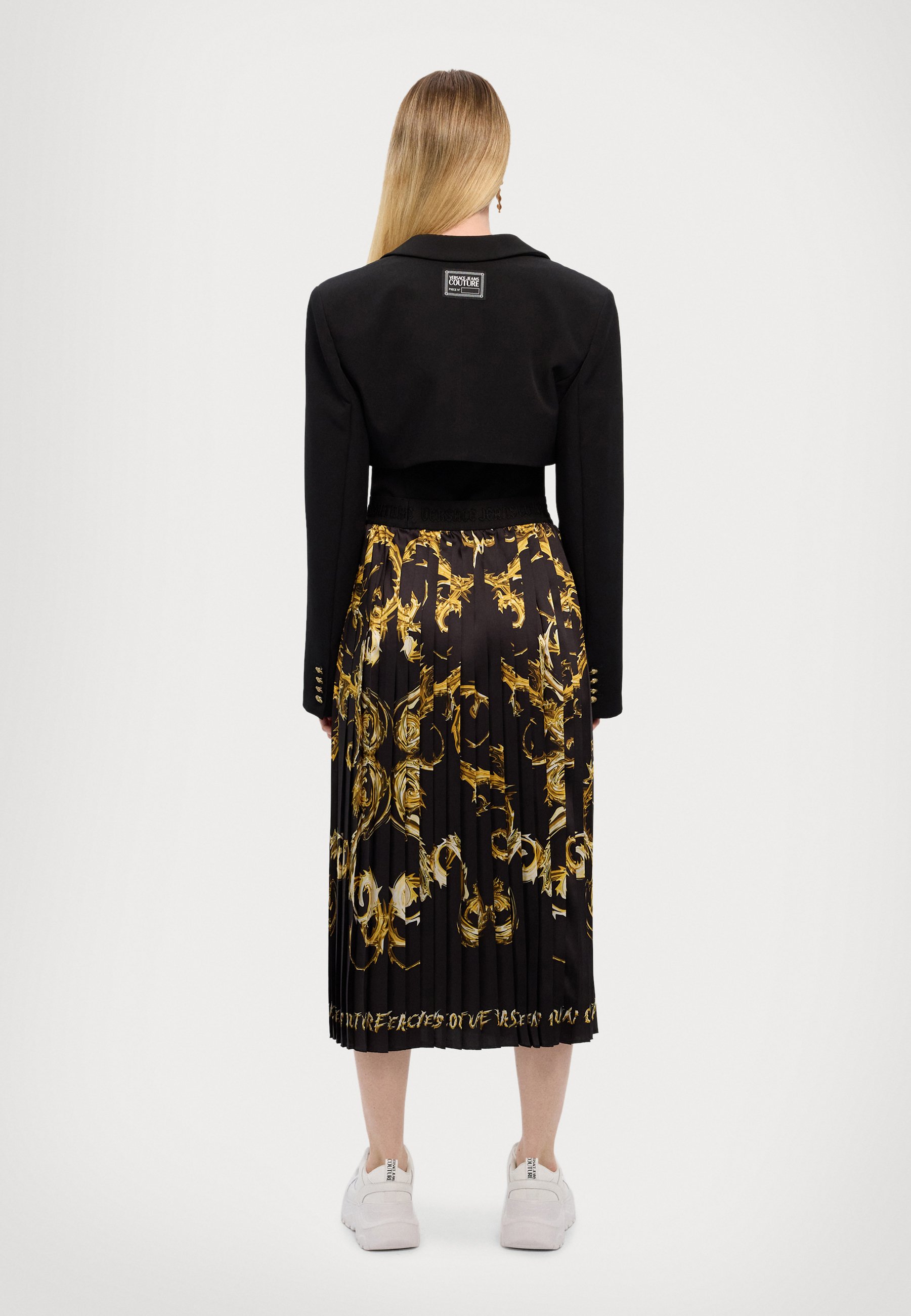 Versace Jeans Couture PLACED - Maxi skirt - black/gold/black