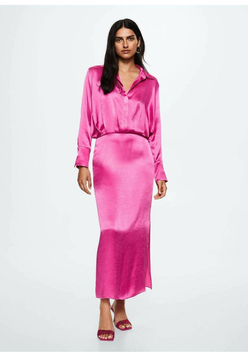 Mango Vestito lungo - fuchsia/fuxia - Zalando.it