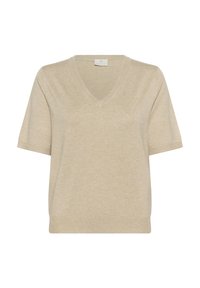 KALIZZA V-NECK - Pamata T-krekls - feather gray melange
