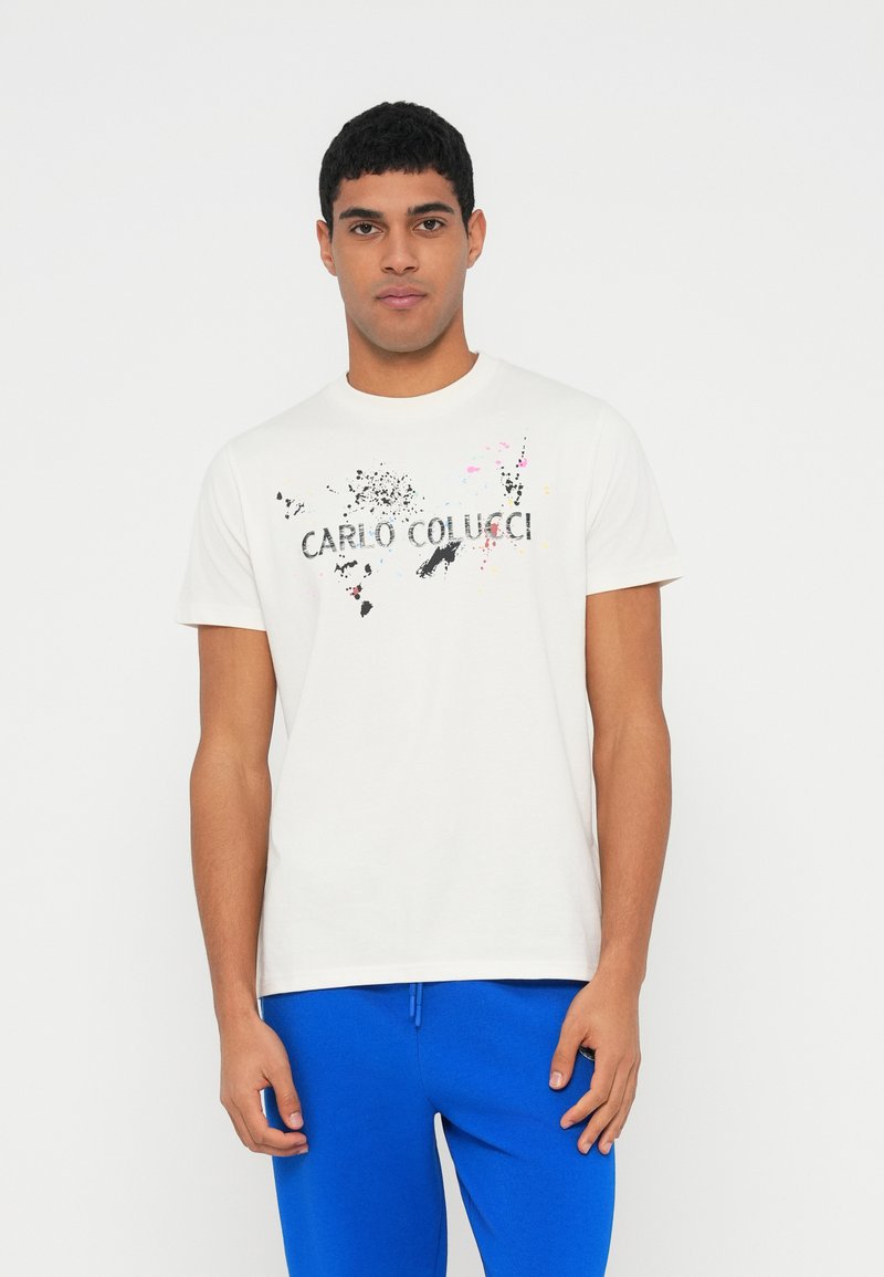 carlo colucci T-shirt print blauwgrijs