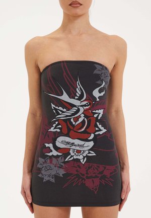 Ed Hardy HOLLYWOOD SWALLOW BANDEAU  - Vestido de tubo - grey