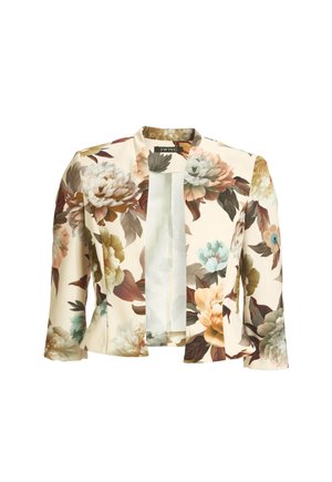 Swing, SWING FLORAL BEDRUCKTER SCUBA BLAZER - Blazer - champagne beige   chocolate brown