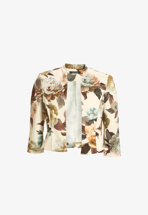 Swing, SWING FLORAL BEDRUCKTER SCUBA BLAZER - Blazer - champagne beige chocolate brown