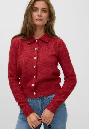 Vero Moda, CARDIGAN VMELLY KNIT CARDIGAN - Gilet - biking red