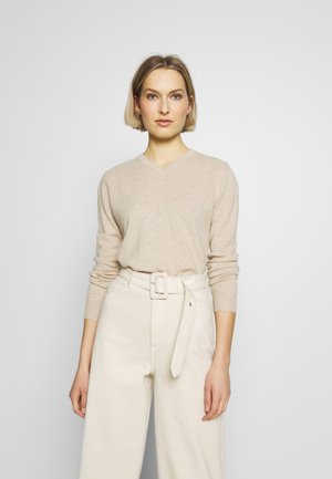 V NECK - Jumper - oatmeal