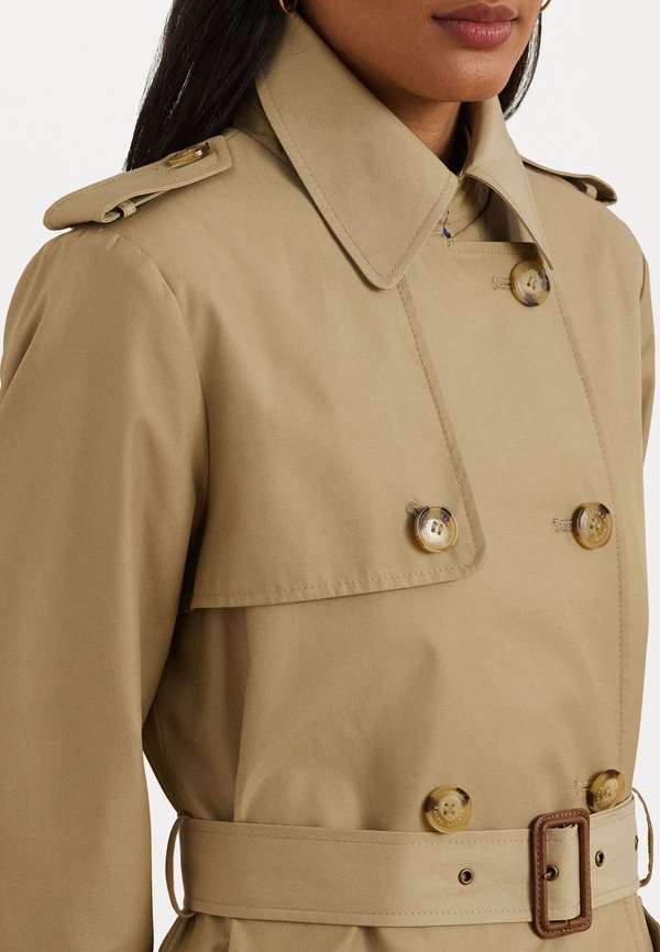 DOUBLE BREASTED COTTON BLEND TRENCH COAT - Trenchcoat - birch tan4