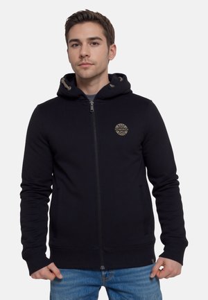 HOODED - Sudadera con cremallera - deep black
