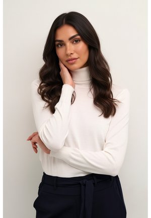 Kaffe ASTRID ROLL NECK - Strickpullover - chalk