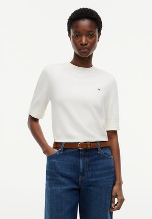 Tommy Hilfiger, SHORT SLEEVE - Pullover - ivory petal