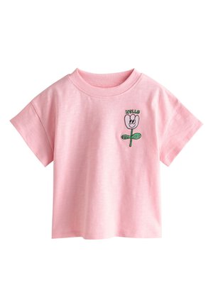 Next, REGULAR FIT - SHORT SLEEVE EMBROIDERED - Camiseta estampada - pink flower