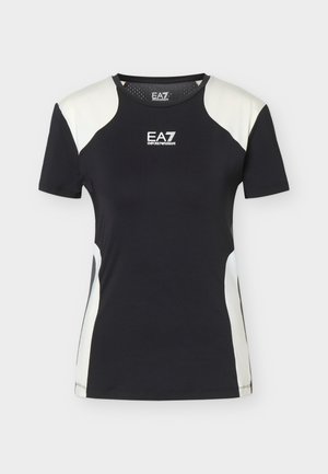 EA7 Emporio Armani, TENNIS PRO TEE - Sport T-Shirt - black/butter/asphalt