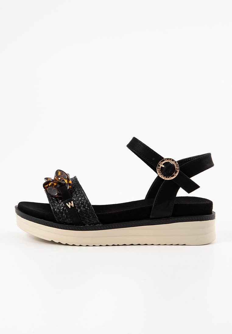 Wrangler Sandalen met plateauzool zwart