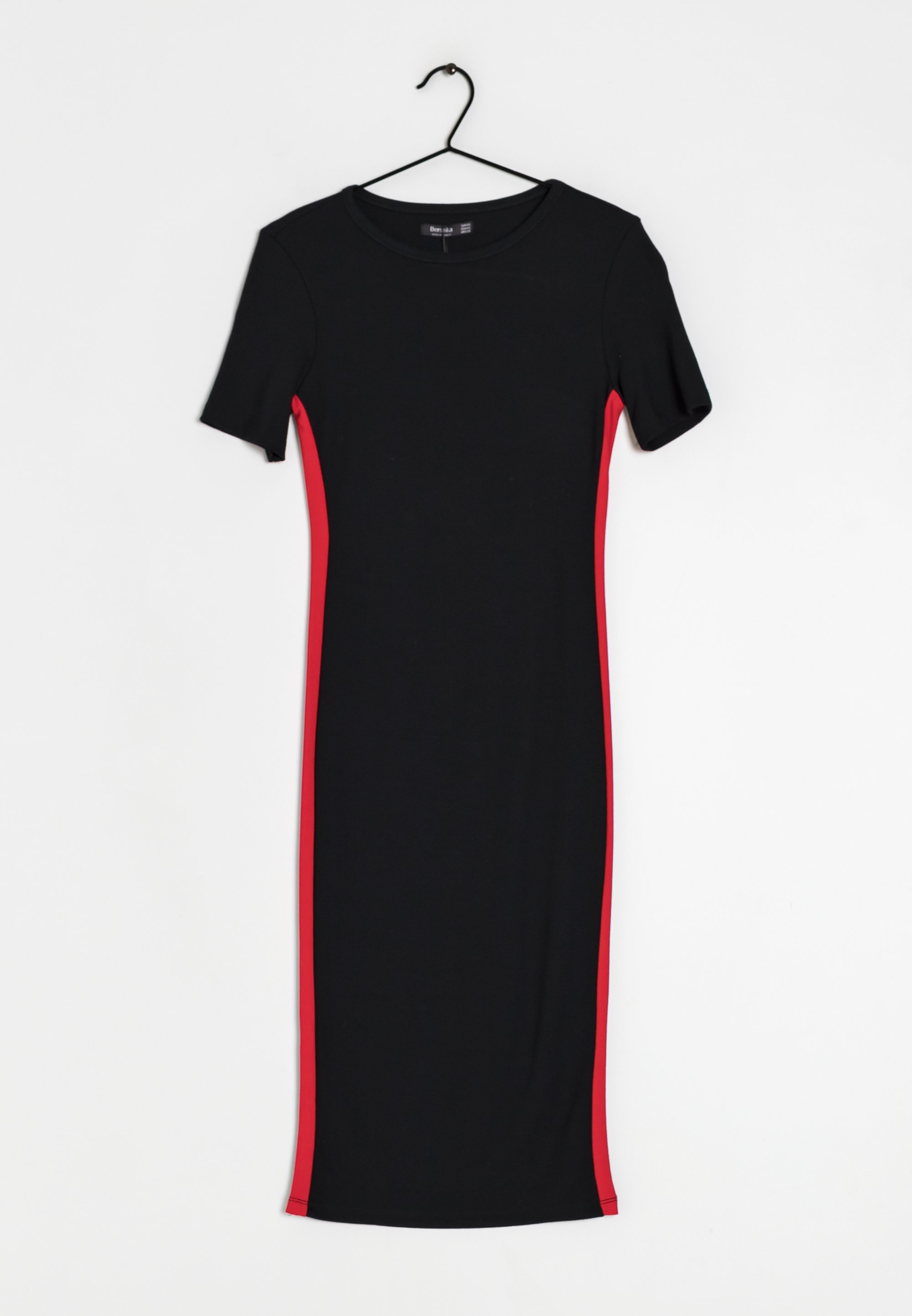 black dress with red and white stripe down the side Bershka Shift dress - black - (Pre-owned)